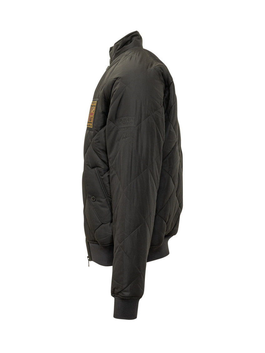 Black Quilted Logo Jacket 3