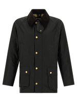 Black Solid Shirt Collar Jacket 1