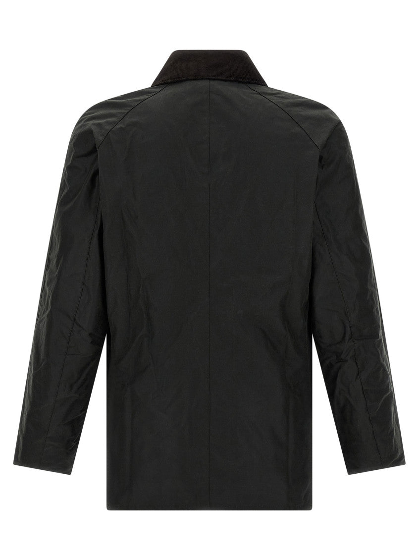 Black Solid Shirt Collar Jacket 2