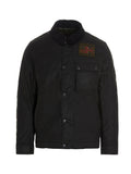 Black Logo Shirt Collar Jacket 1