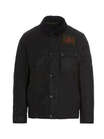 Black Logo Shirt Collar Jacket 1