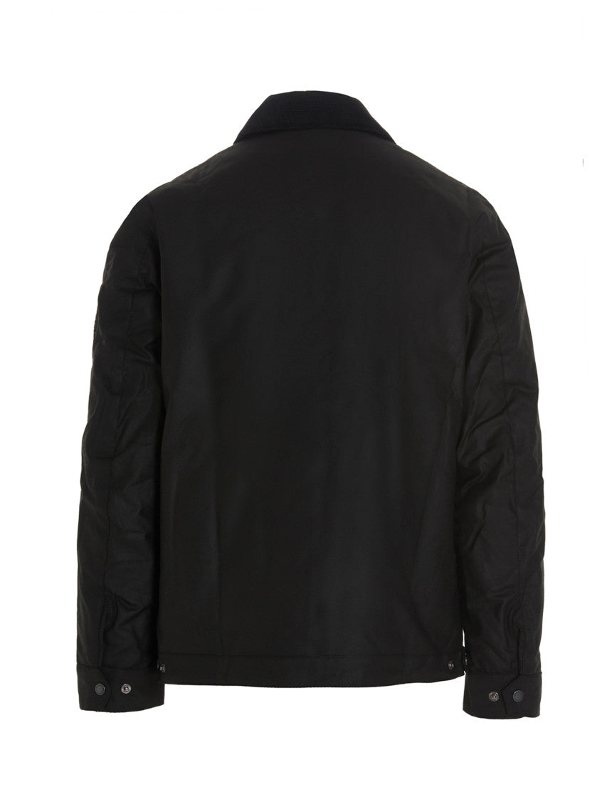 Black Logo Shirt Collar Jacket 2