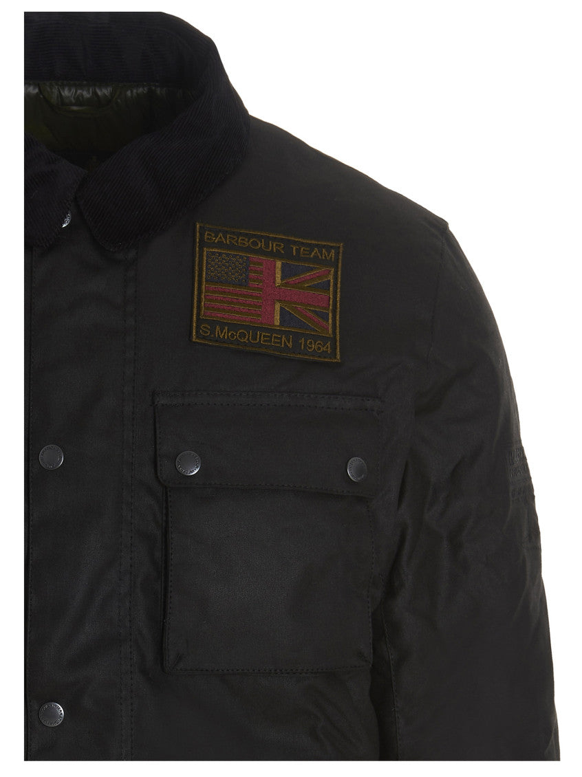 Black Logo Shirt Collar Jacket 3