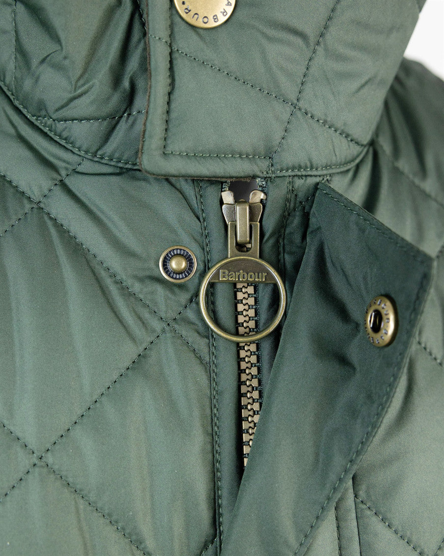 Green Quilted Mock Collar Jacket 3