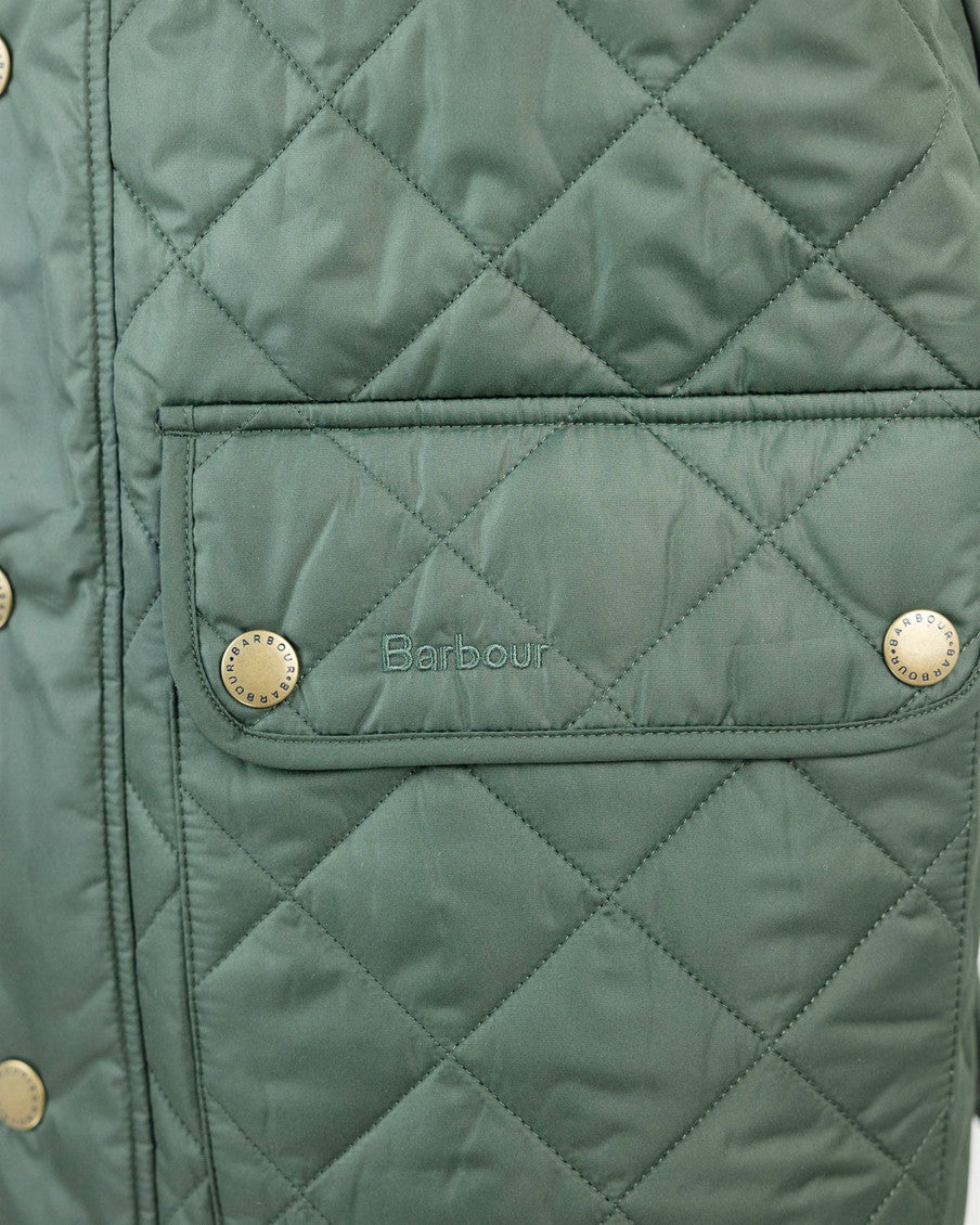 Green Quilted Mock Collar Jacket 4