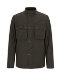 Olive Mock Collar Logo Jacket 1
