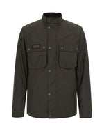 Olive Mock Collar Logo Jacket 1