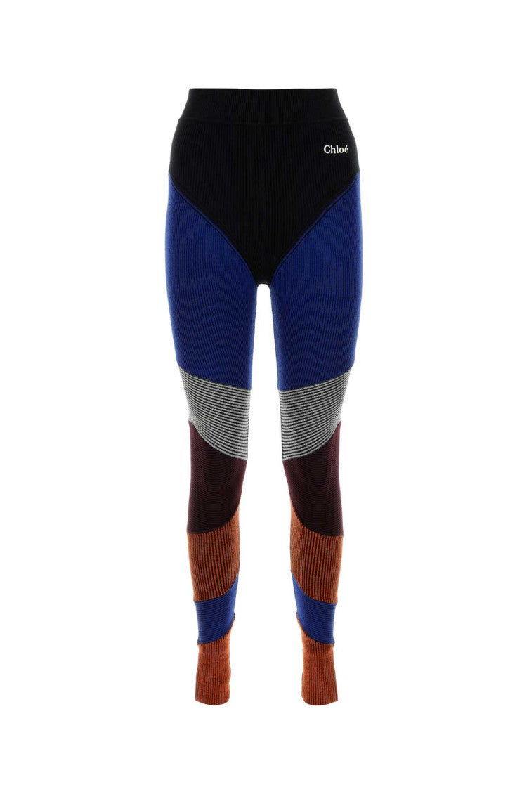 Multi Color Stretch Wool Leggings 1