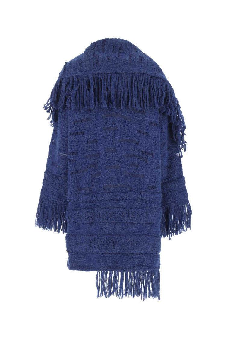 Electric blue alpaca blend cardigan 2