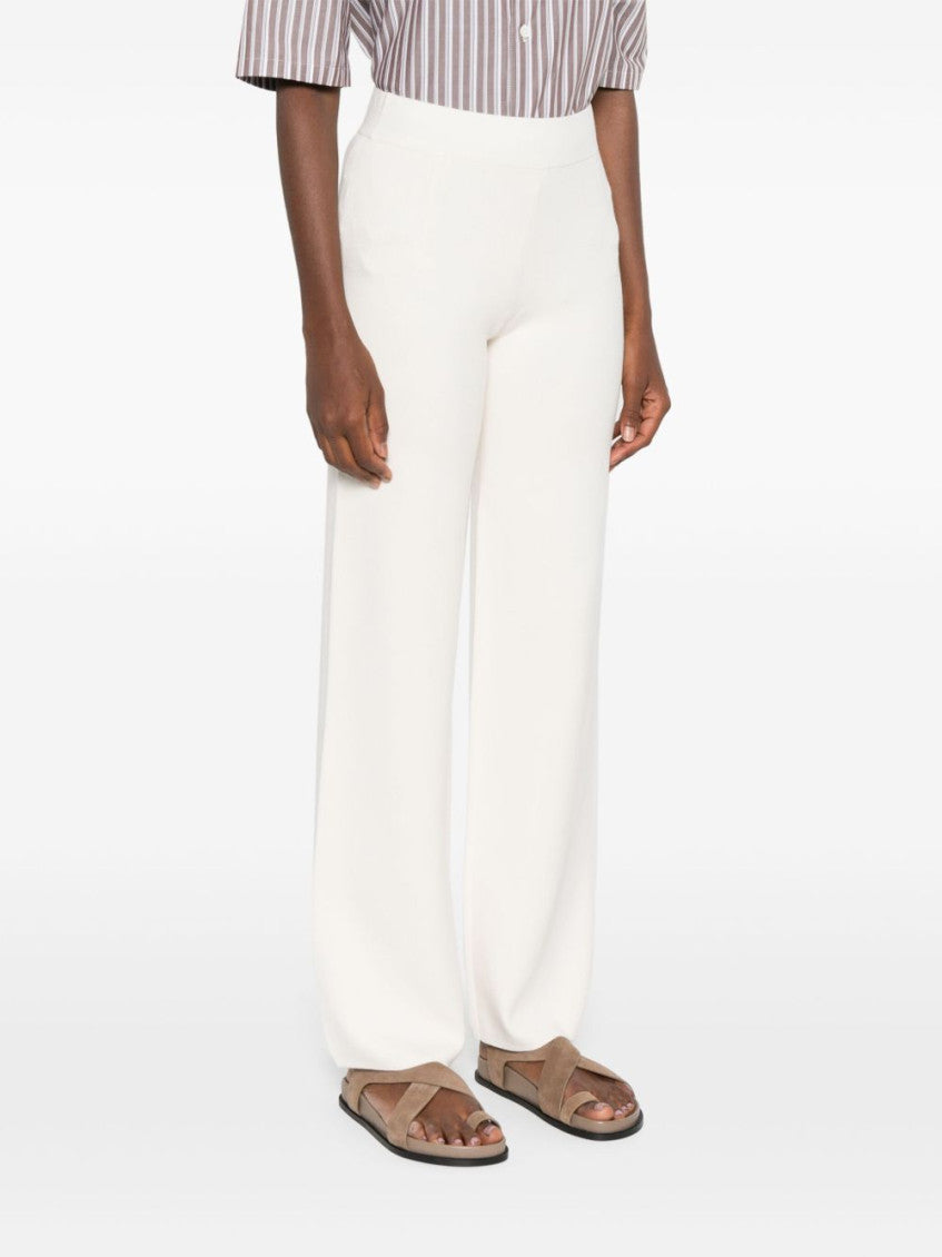 White Wide-Leg Trousers 5