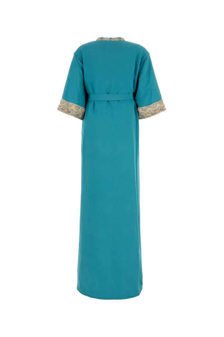 Blue Belted Maxi Dress 2