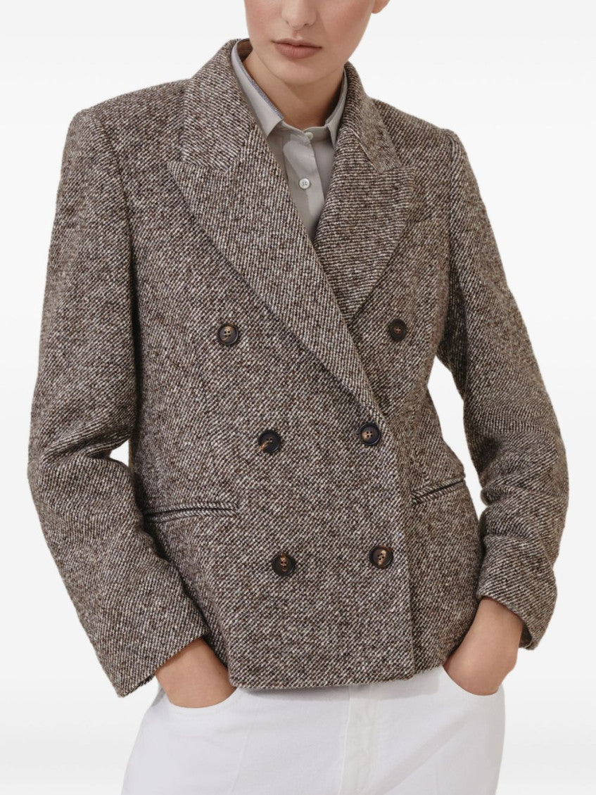 Brown Double-Breasted Blazer 2