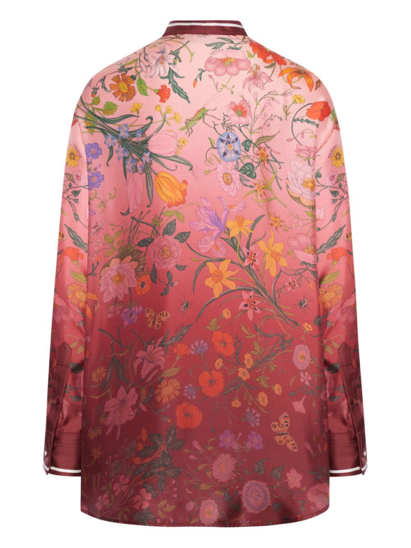 Red  Printed Silk Shirt 2