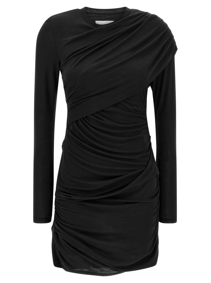 Black Denise Draped Mini Dress 1