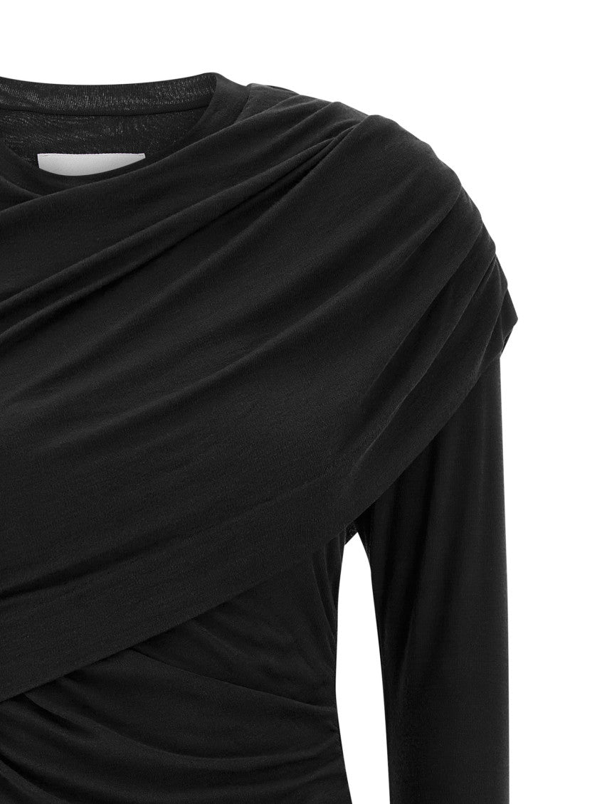 Black Denise Draped Mini Dress 3