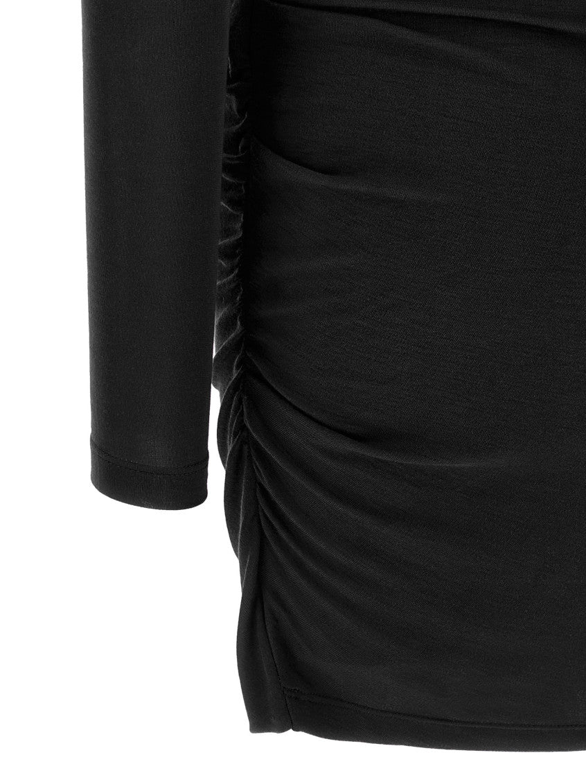 Black Denise Draped Mini Dress 4