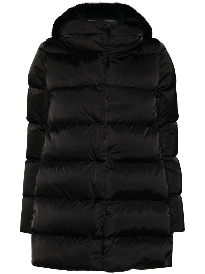Black Midi Hooded Jacket 1