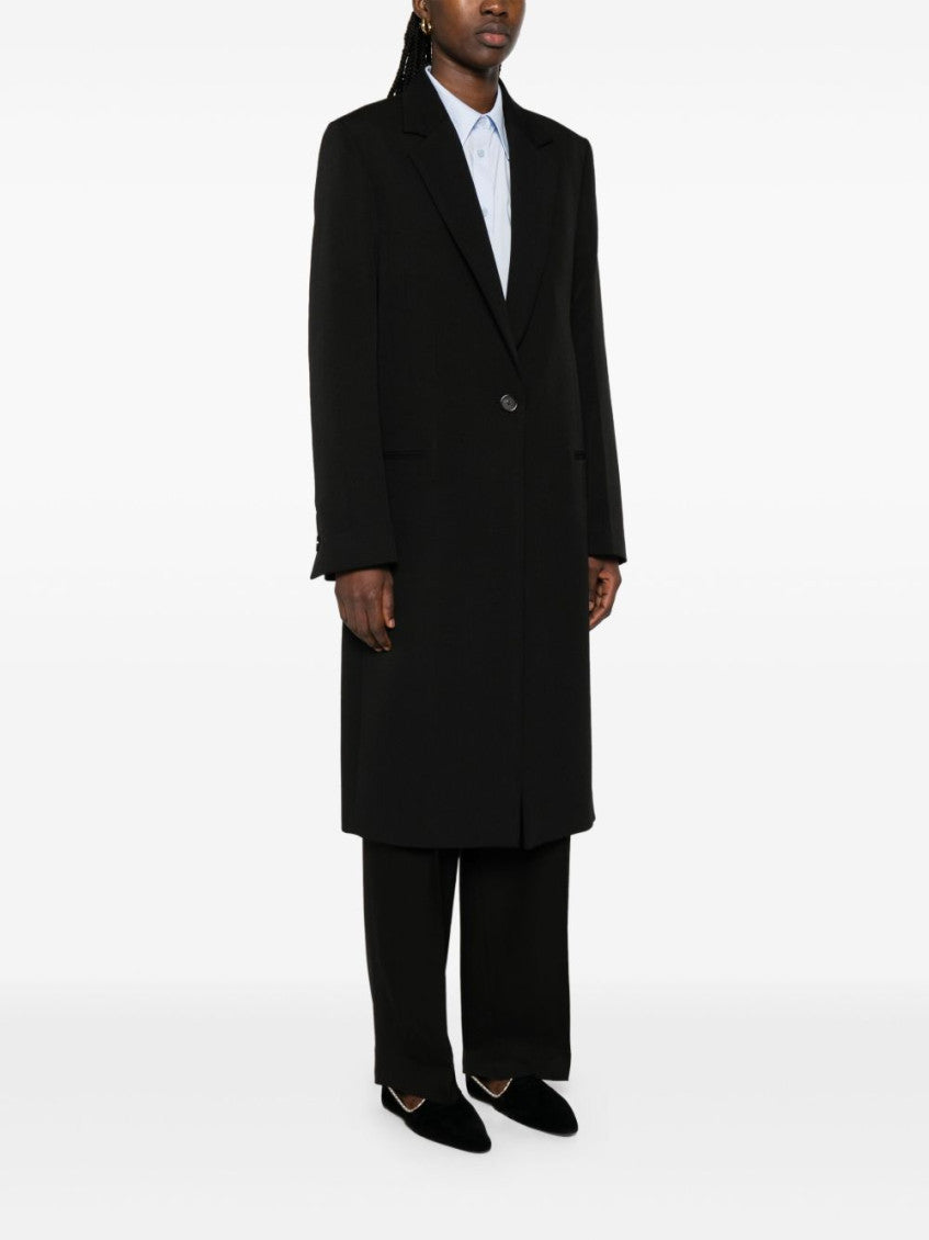 Black Wool Tailored Coat 2