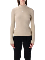 Beige High Neck Sweater 1