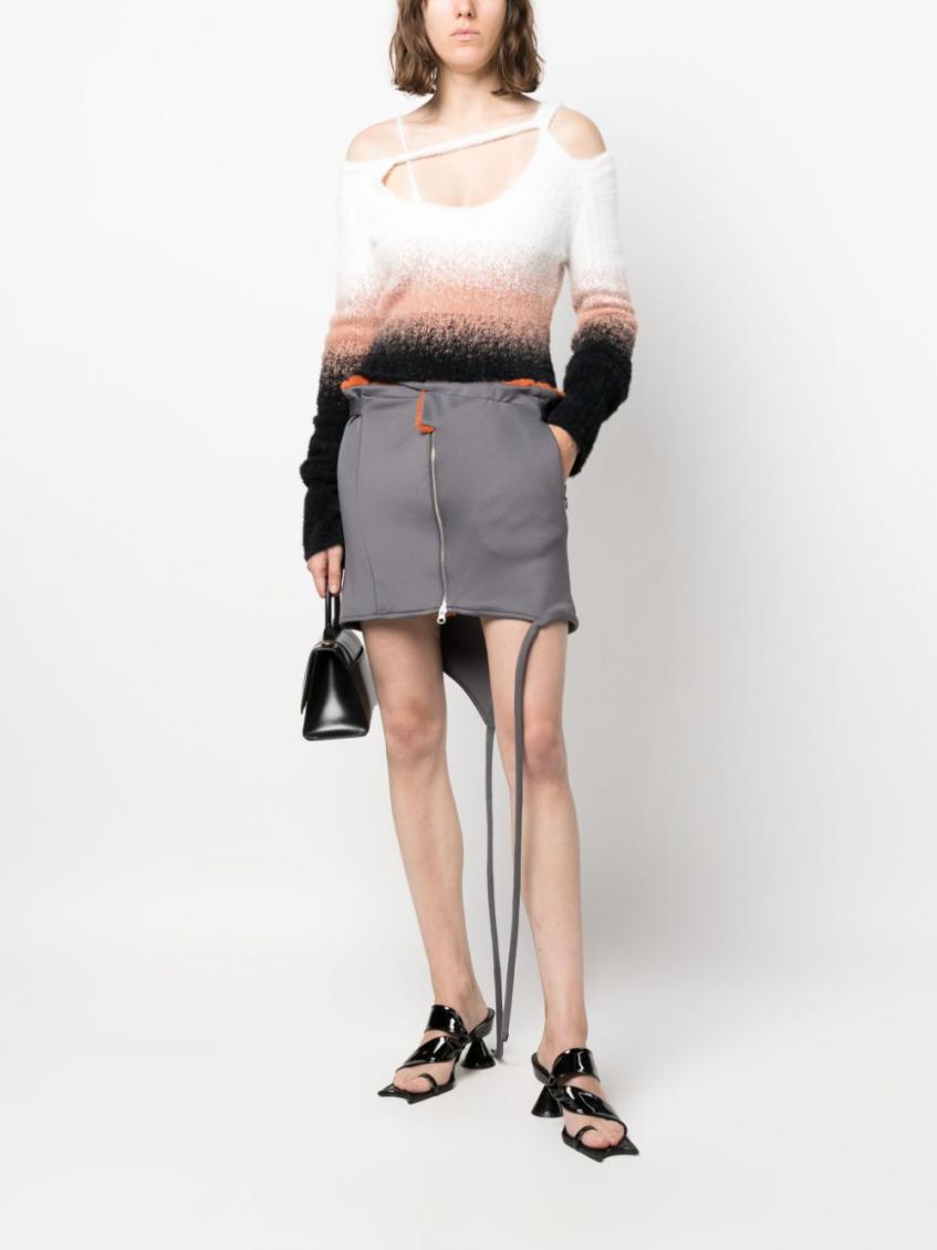 Grey Zipped mini skirt 2