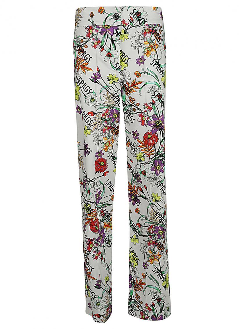 White Printed cotton trousers 2