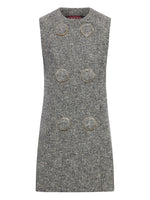 White Black Wool Dress 1