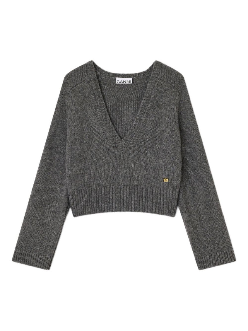 Grey V-neck Sweater 1