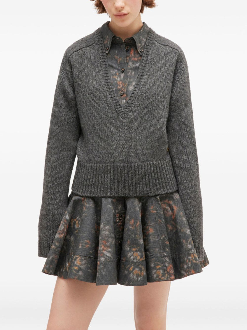 Grey V-neck Sweater 3
