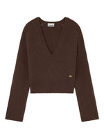 Brown V-neck Sweater 1