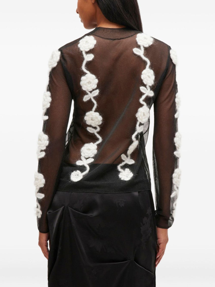 Black Crochet-flower Top 2