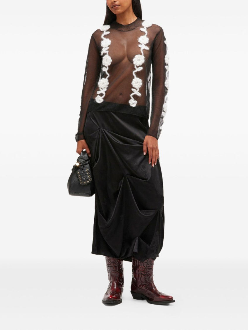 Black Crochet-flower Top 3