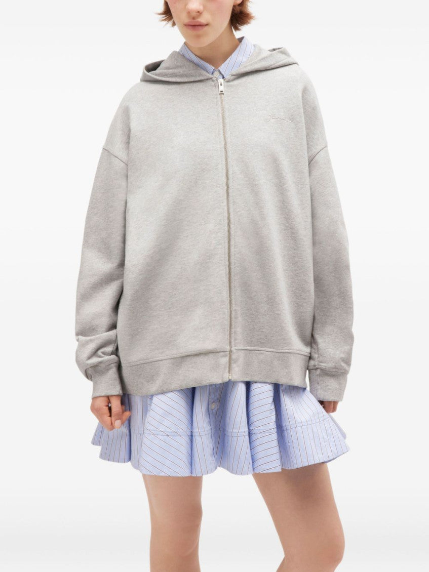 Grey Zipped Hoodie 3