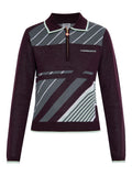 Purple Stripe Polo Sweater 1