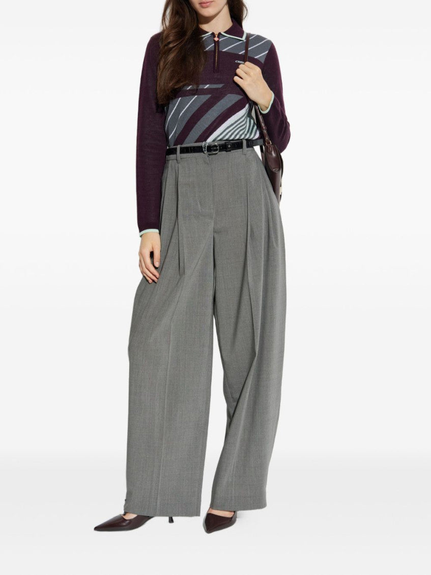Purple Stripe Polo Sweater 3