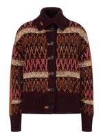 Multicolor Geometric Shirt Collar Sweater 1
