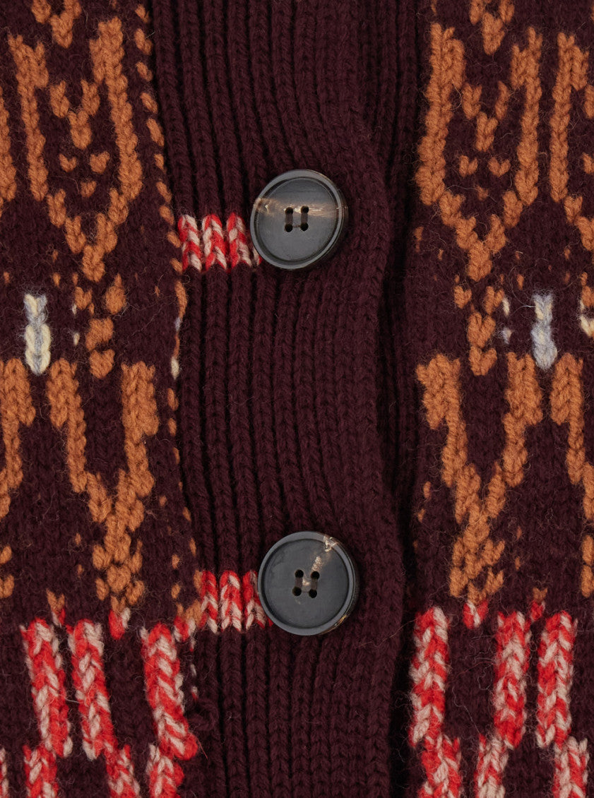 Multicolor Geometric Shirt Collar Sweater 3
