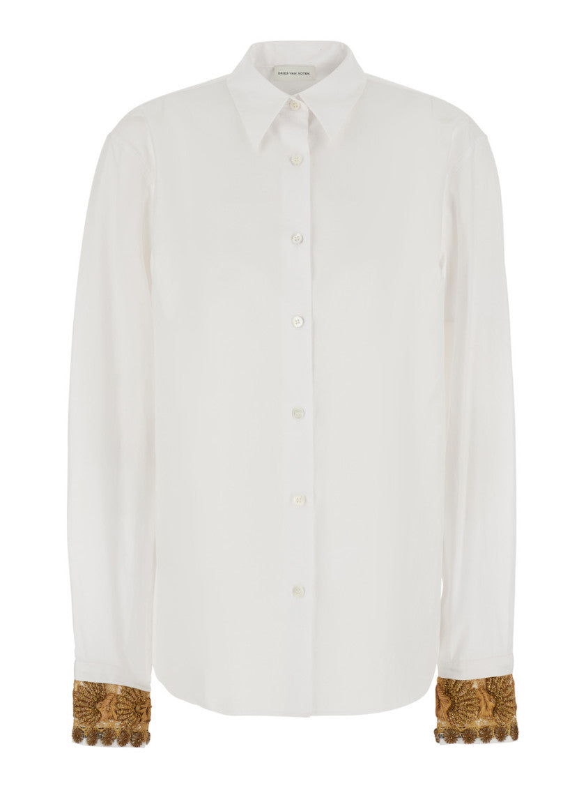 White Regular Embellished Shirt 1