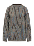 Multicolor Abstract Crew Neck Sweater 1