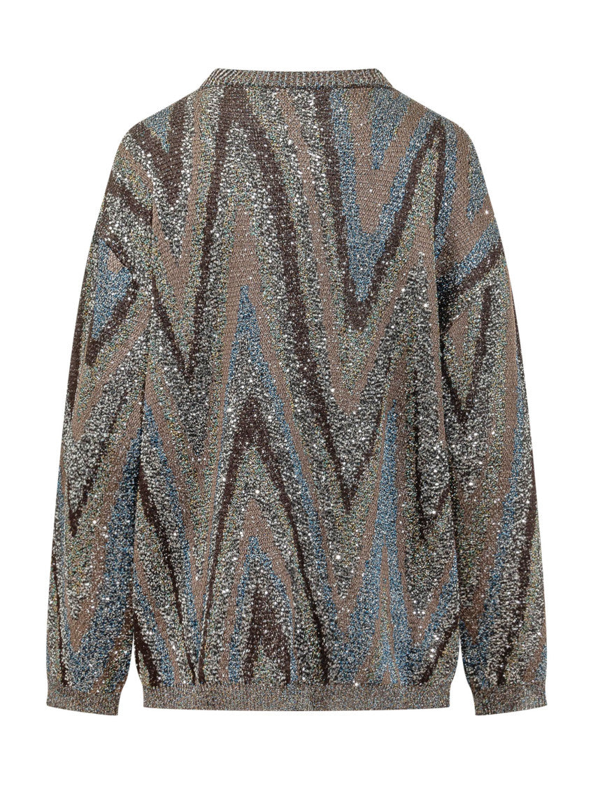 Multicolor Abstract Crew Neck Sweater 2