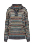 Multicolor Striped Shirt Collar Polo 1