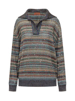 Multicolor Striped Shirt Collar Polo 1