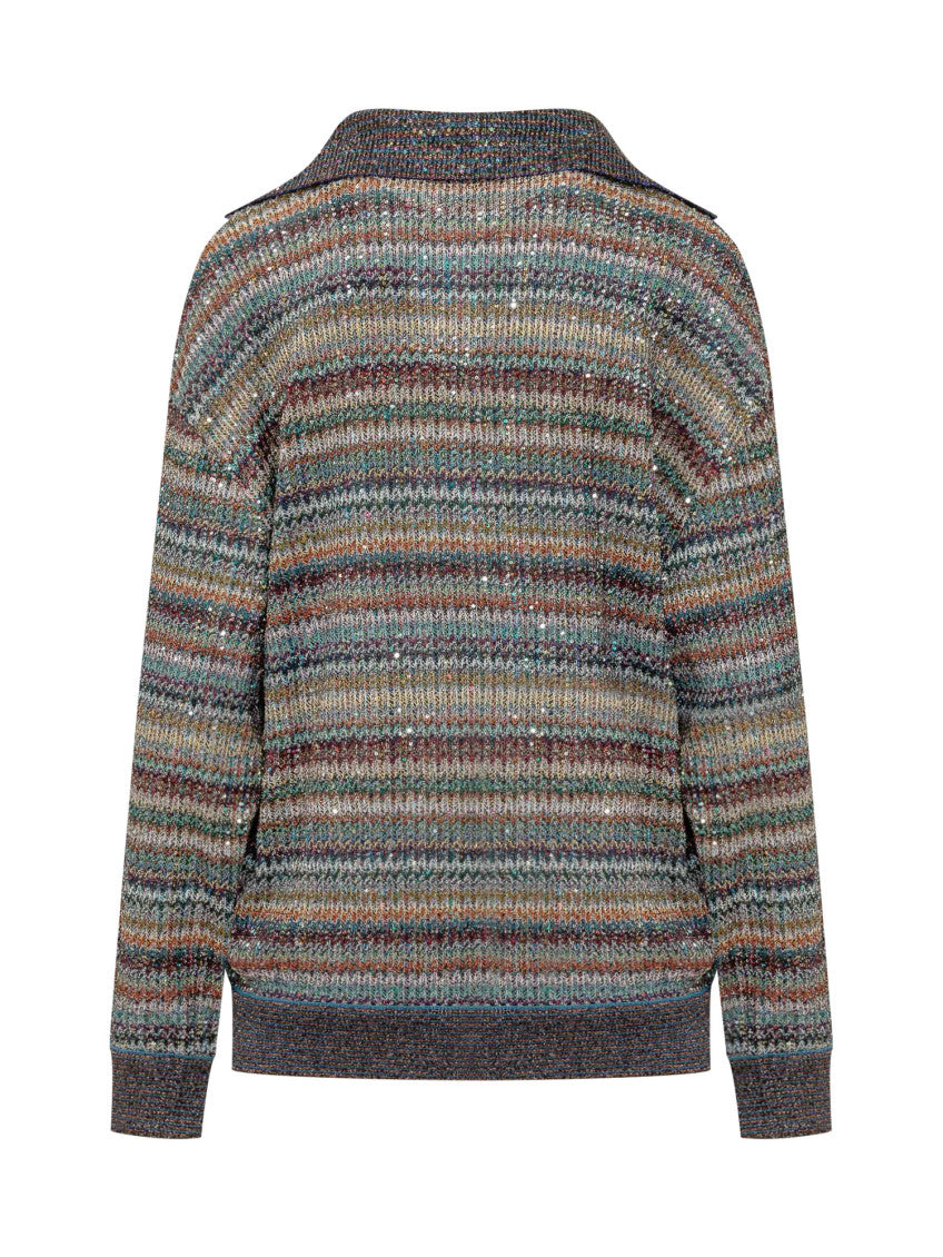 Multicolor Striped Shirt Collar Polo 2