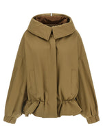 Beige Solid Shirt Collar Jacket 1