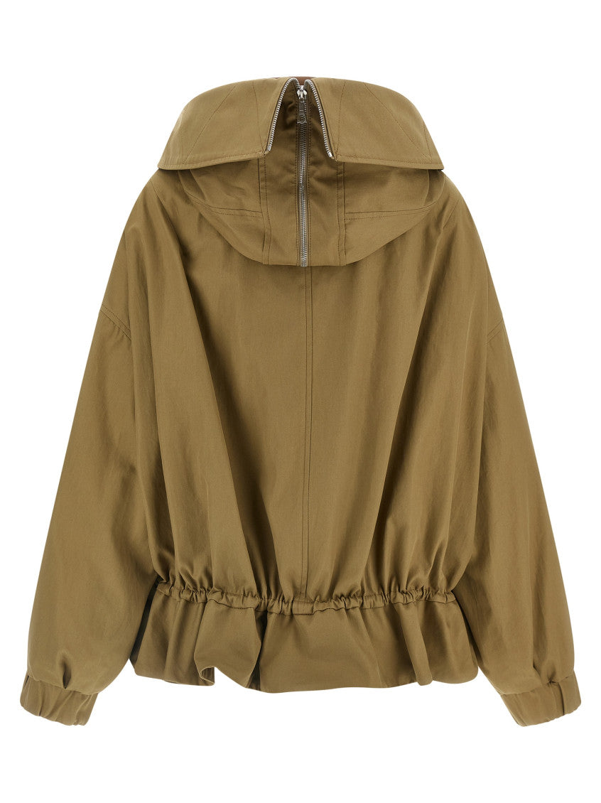Beige Solid Shirt Collar Jacket 2