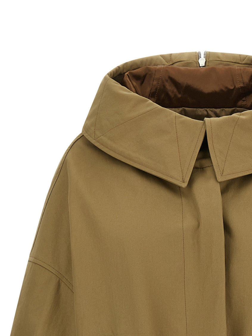 Beige Solid Shirt Collar Jacket 3