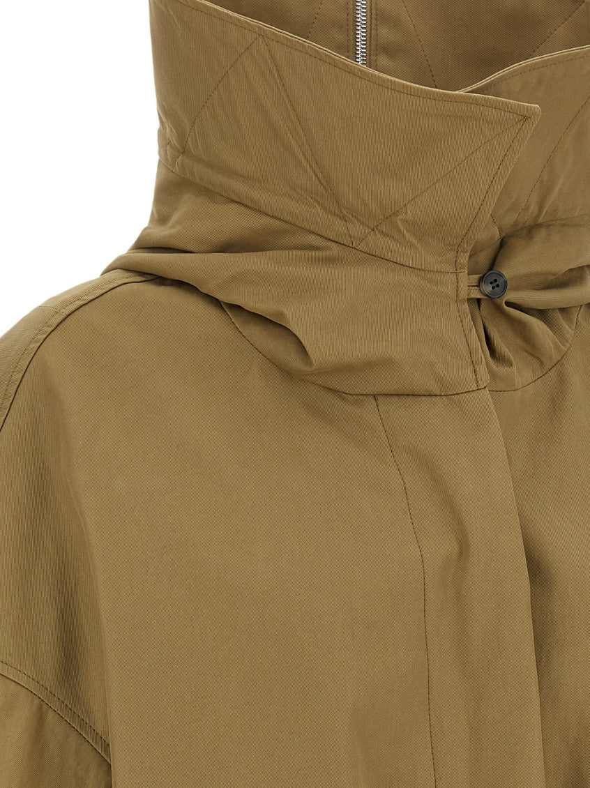 Beige Solid Shirt Collar Jacket 4