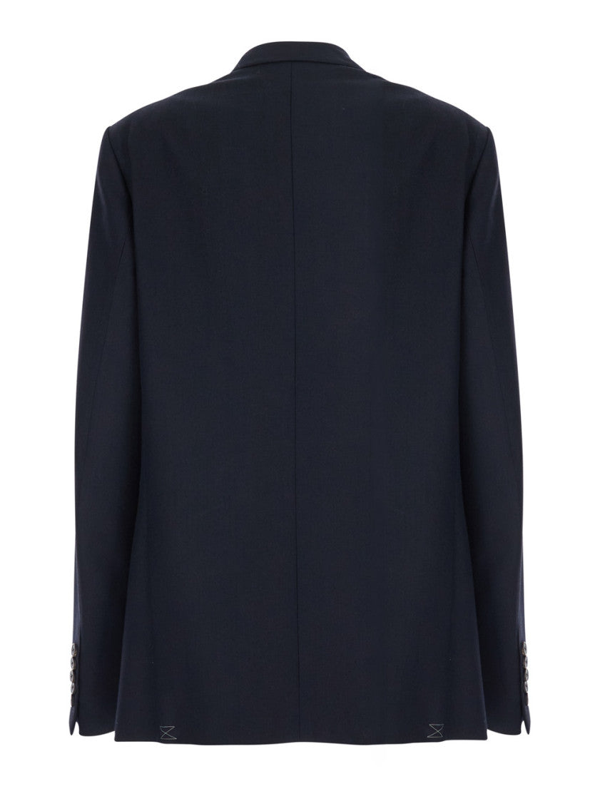 Blue Embellished Peaked Lapel Blazer 2