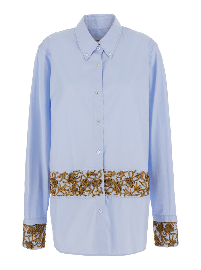 Blue Regular Embroidered Shirt 1
