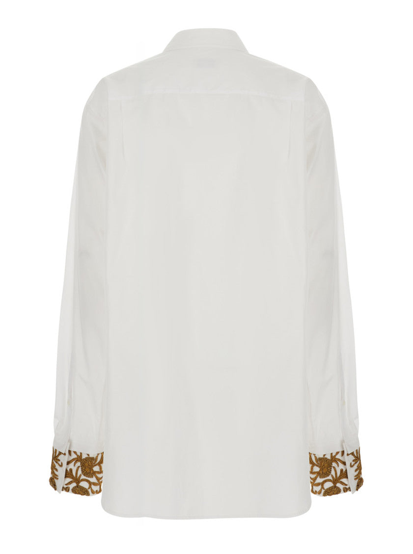 White Regular Embroidered Shirt 2