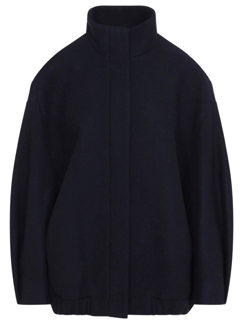 Navy Blue Mock Collar Jacket 1